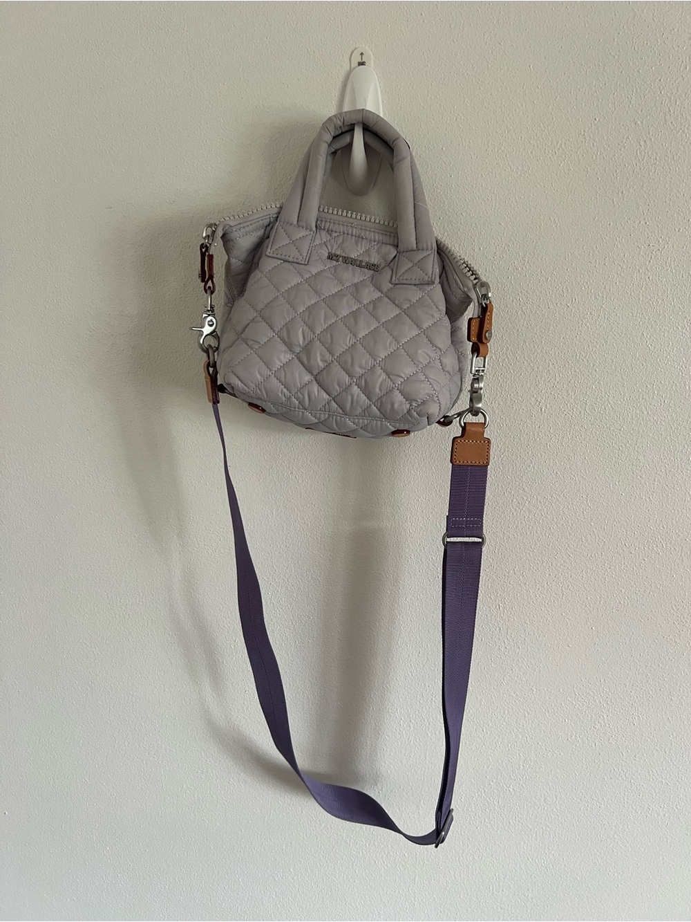 MZ Wallace Lilac Micro Quilted Sutton Crossbody Satchel - Picture 2 of 8